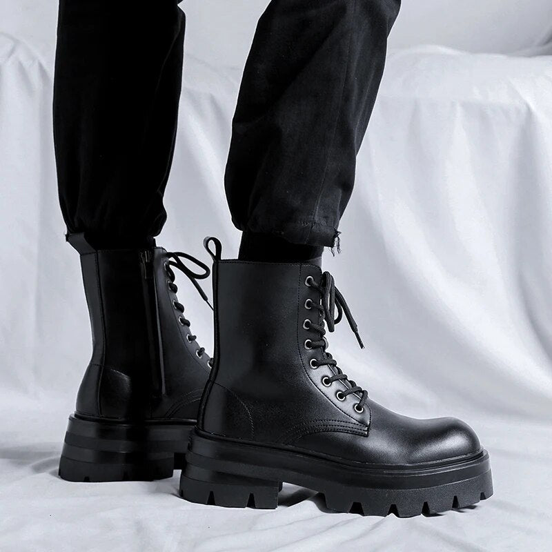 Extra Chunky Sole Lace-up Boots | Streets of Seoul | Men's