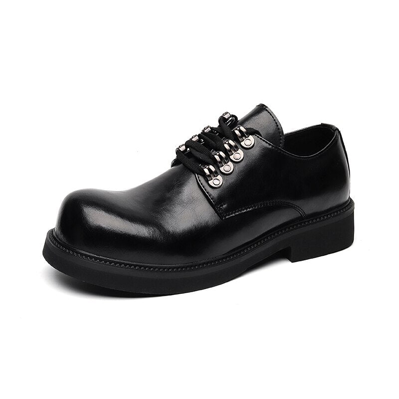 Gye Round Toe Lace-Up Chunky Sole Derby Shoes