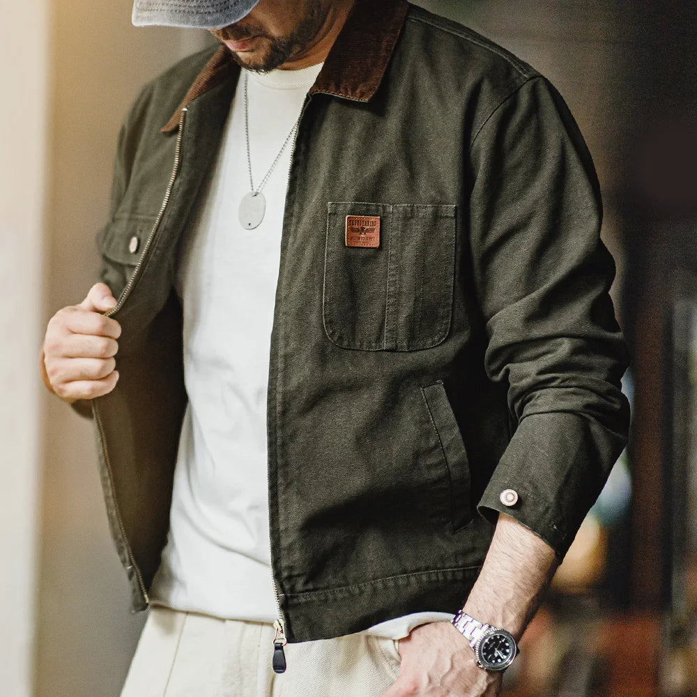 Heavyweight Canvas Corduroy Collar Workwear Jacket