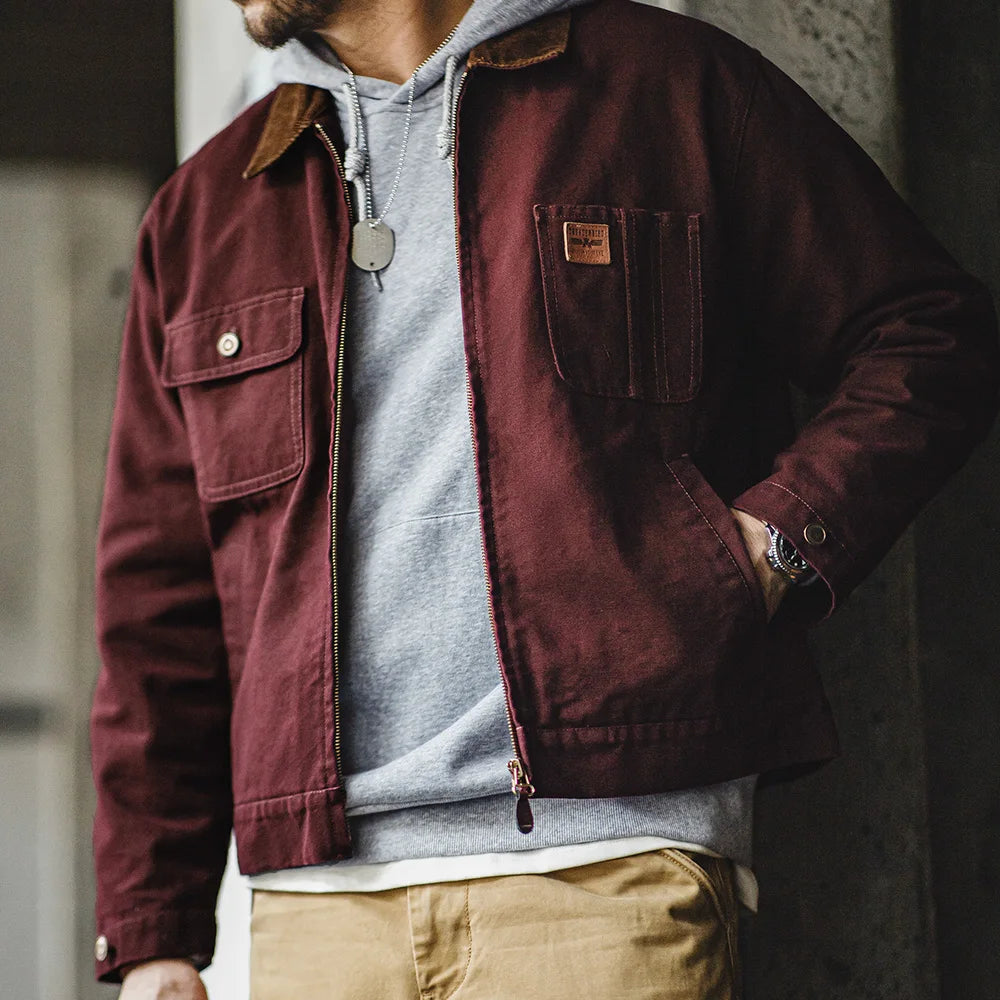 Heavyweight Canvas Corduroy Collar Workwear Jacket | Streets Heavyweight Canvas Corduroy Collar Workwear Jacket | Streets