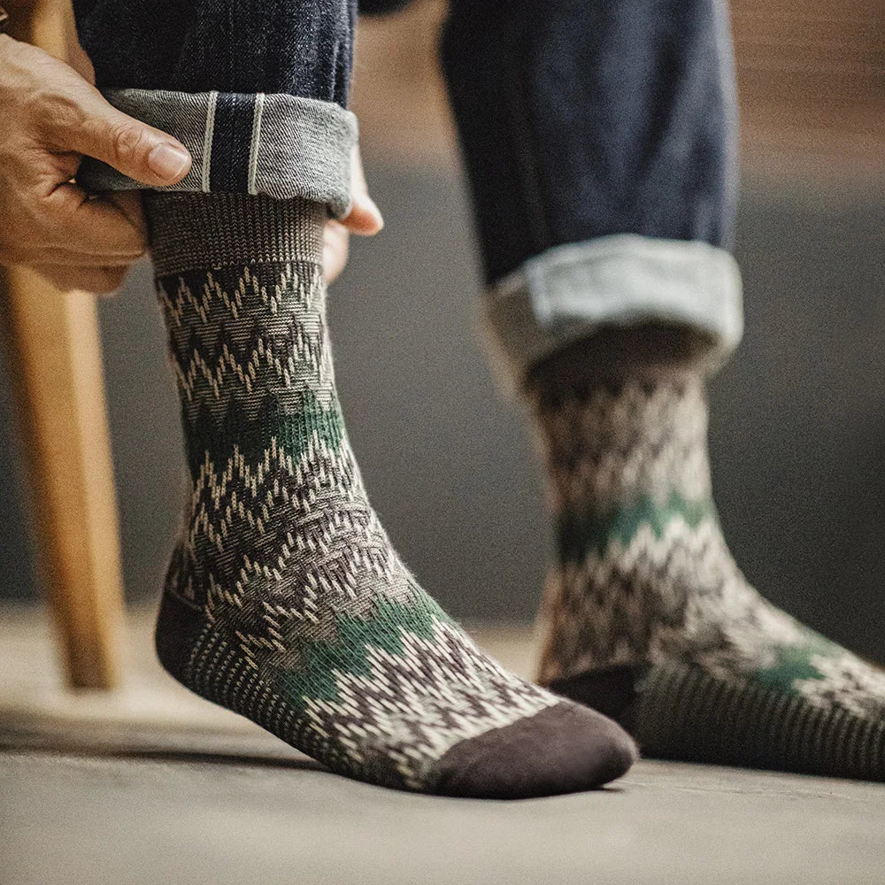 3 Pairs Heritage Pattern Knit Socks