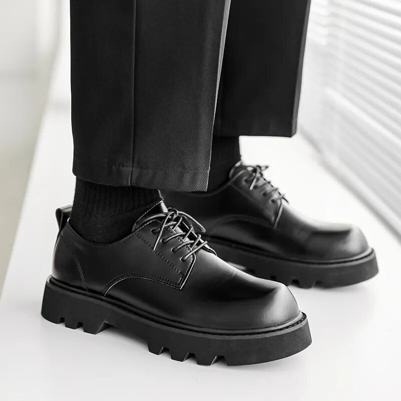 Ilsan Chunky Sole Lace-up Derby Shoes | Streets of Seoul | Men's Korean ...