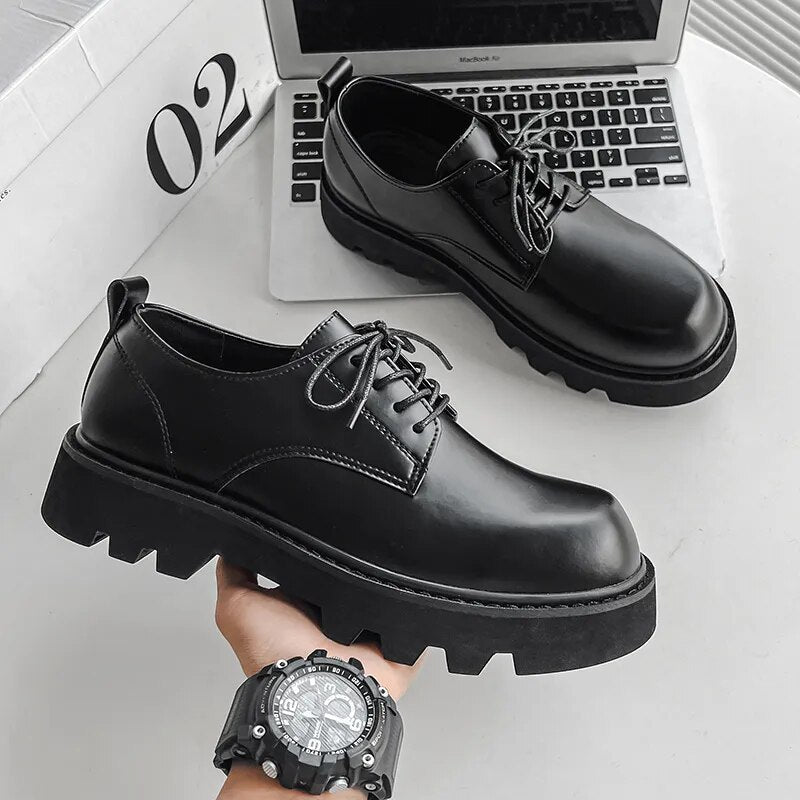 Ilsan Chunky Sole Lace-up Derby Shoes | Streets of Seoul | Men's Korean ...