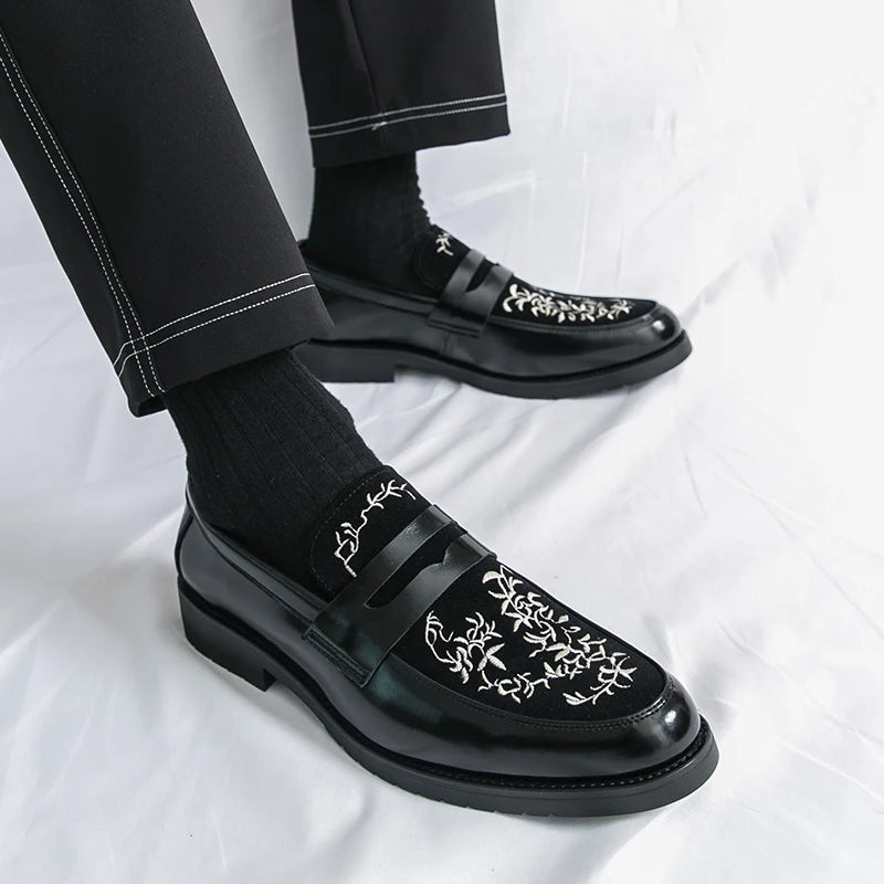 Insadong Embroidered Penny Loafers