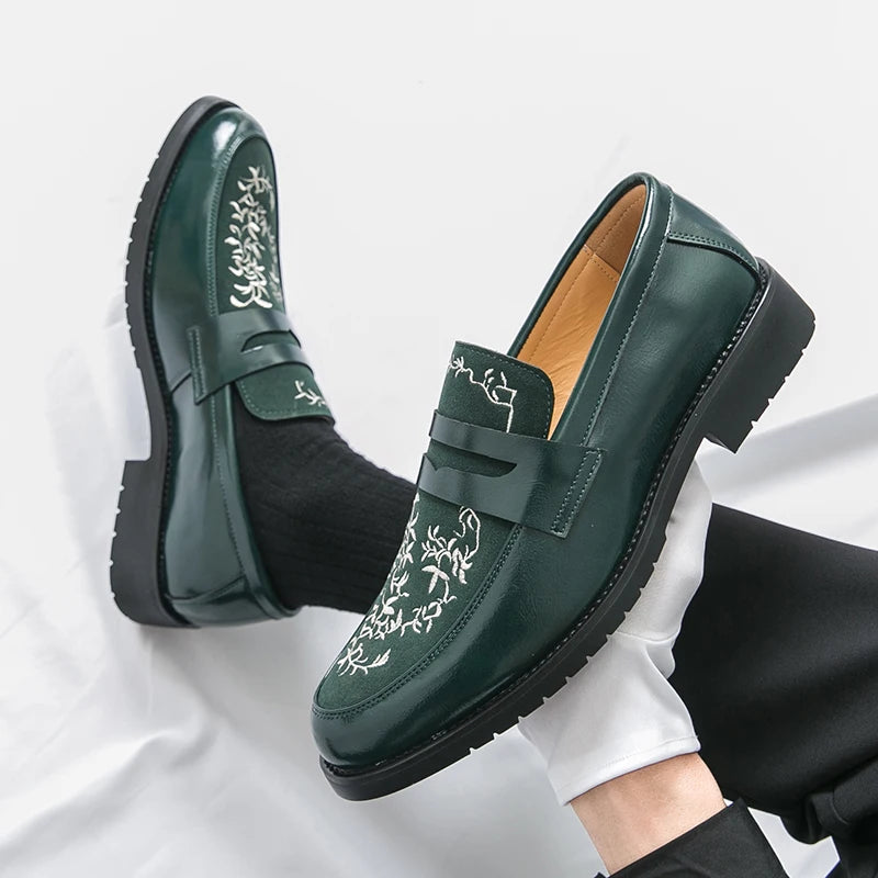 Insadong Embroidered Penny Loafers
