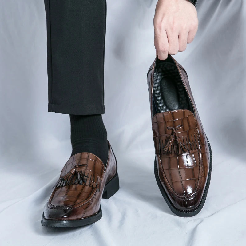Janggi Croc Patent Tassel Loafers