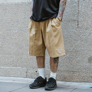 Knee Length Pleated Casual Shorts, Streets of Seoul