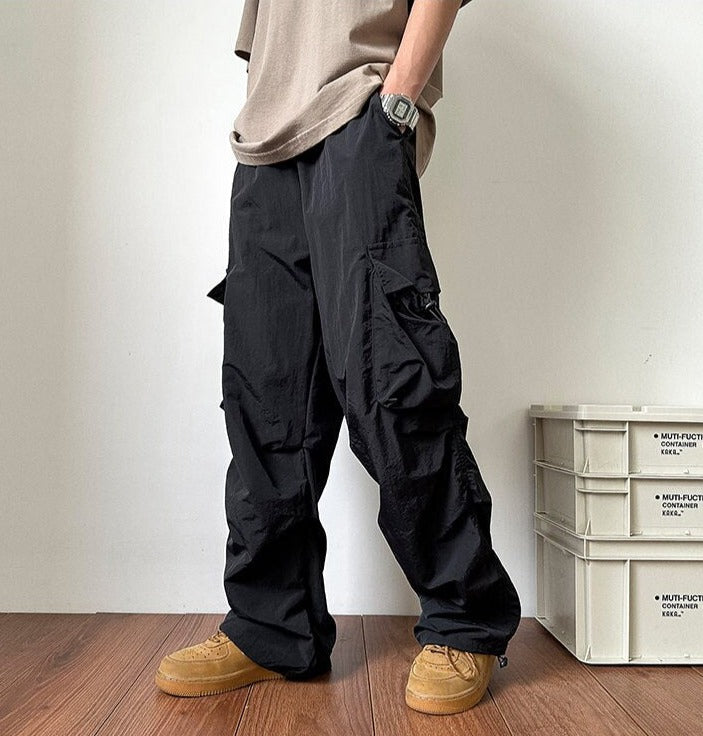 Multi Flap Pockets Cargo Pants Men's Casual Loose Fit - Temu