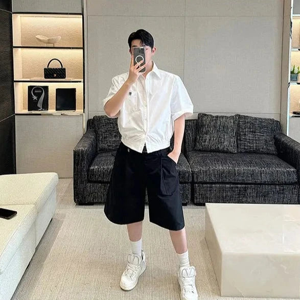 Long Length Carpenter Shorts | Streets of Seoul | Men's Korean Style Fashion Long Length Carpenter Shorts | Streets of Seoul | Men's Korean Style Fashion