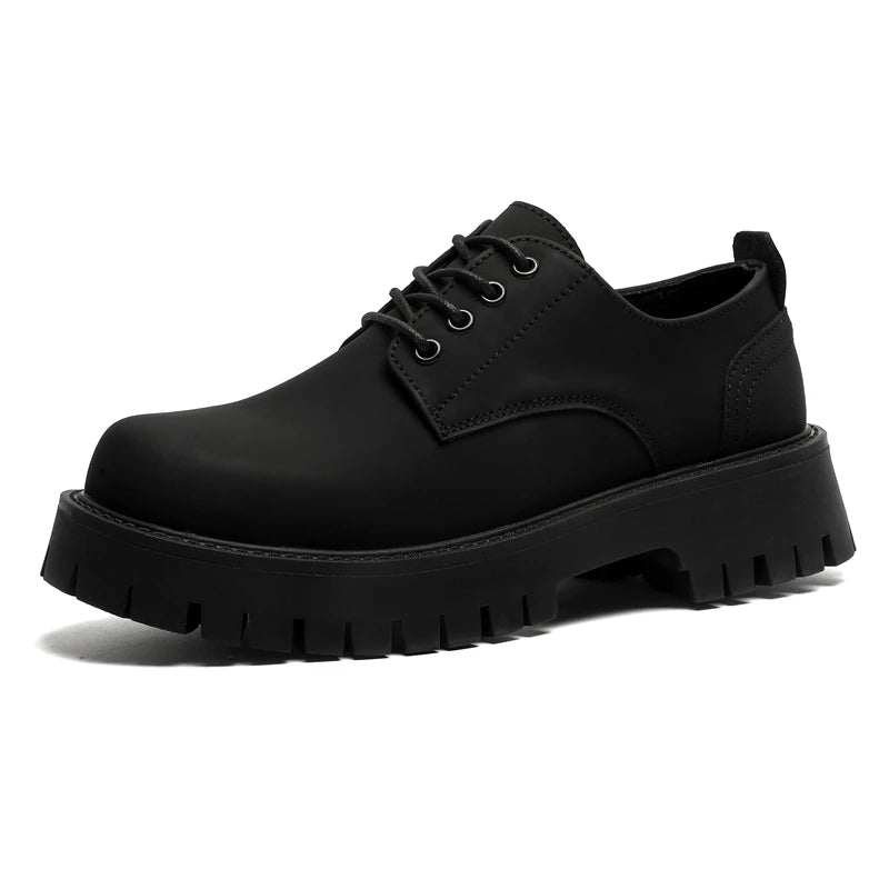 Matt Black Derby Shoes | Streets of Seoul | Men's Korean Style Fashion