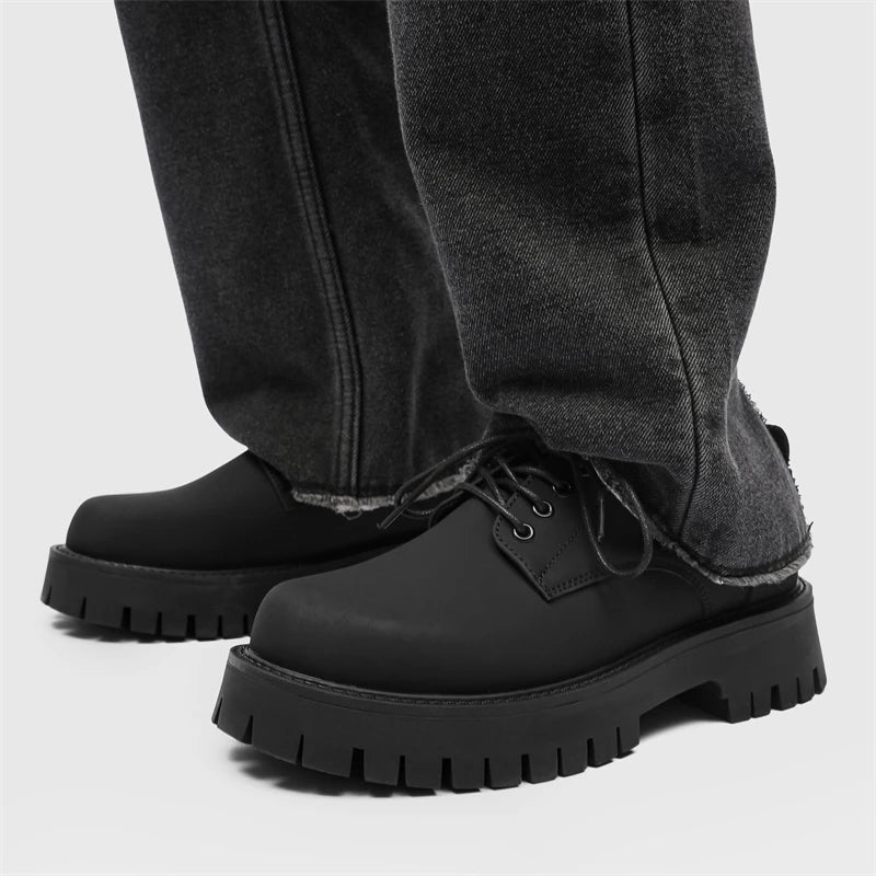 Matt Black Derby Shoes | Streets of Seoul | Men's Korean Style Fashion