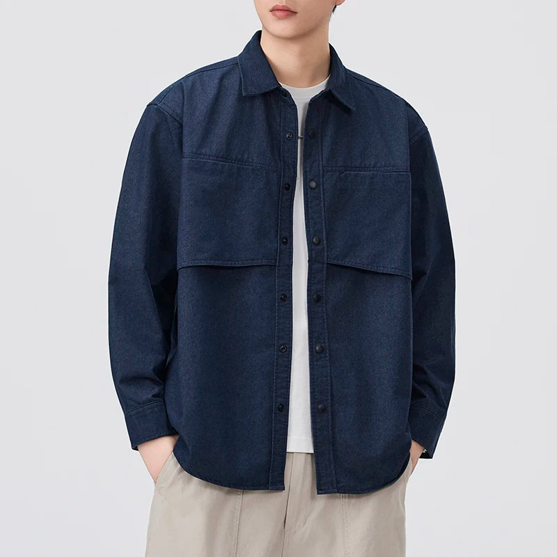 Minimalist Panel Denim Shirt