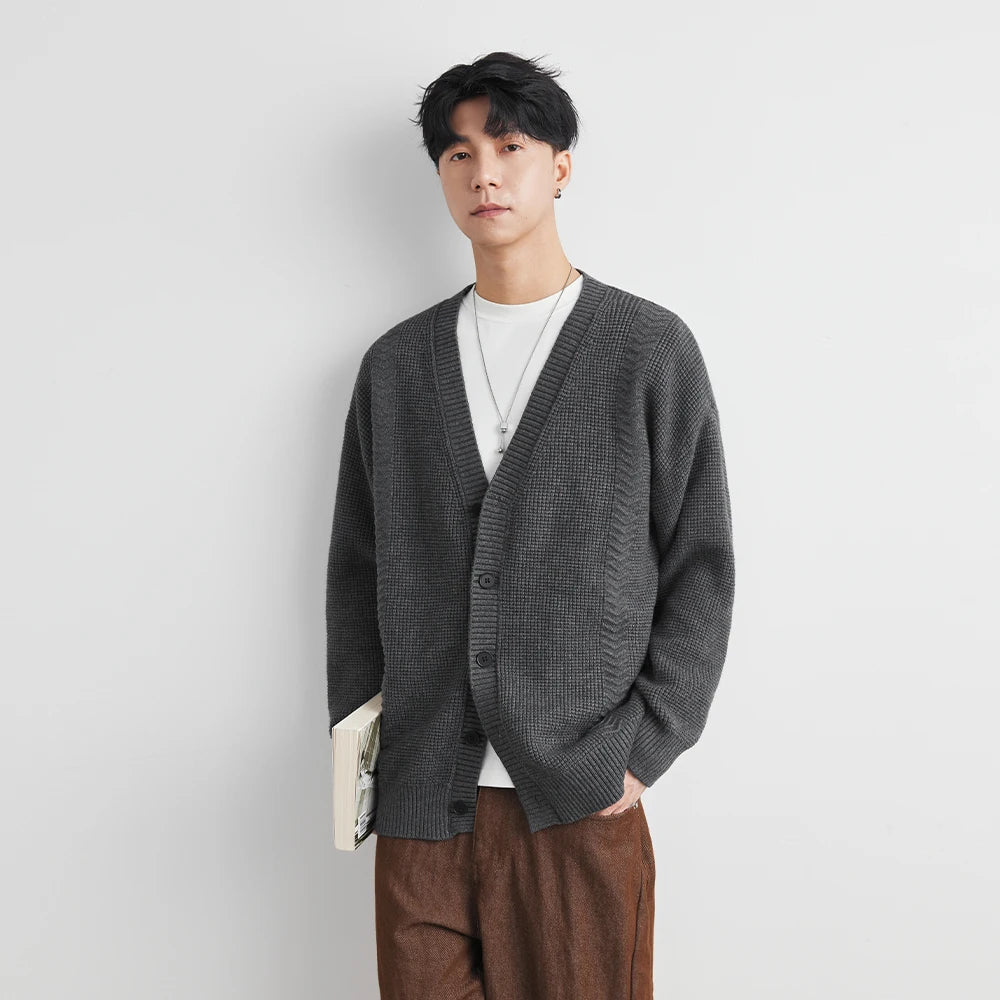 Minimalist Waffle Cardigan