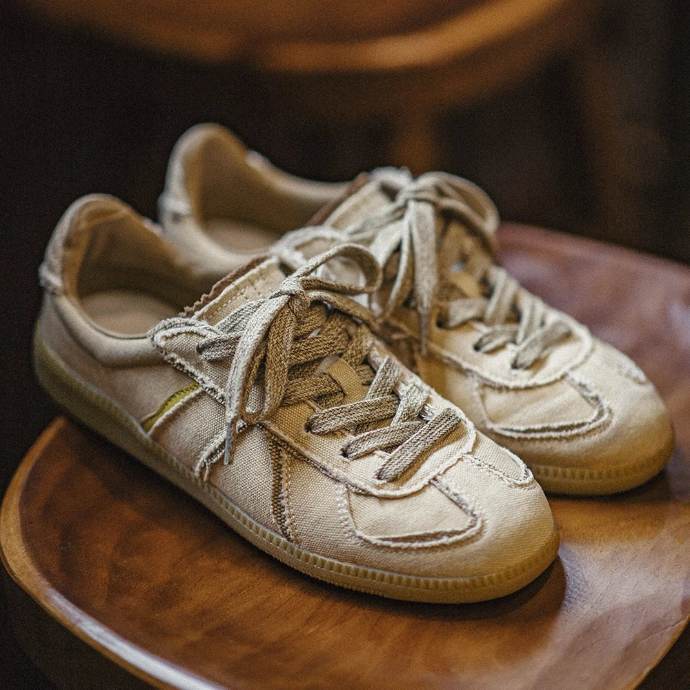 Naegok Frayed Vintage Military Style Sneakers