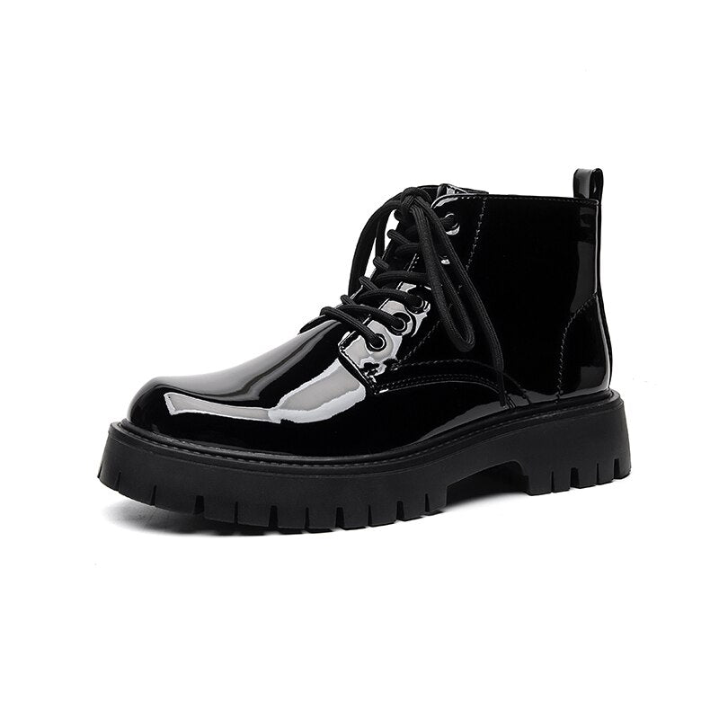 Namsan Patent Chunky Sole Shoe Boots
