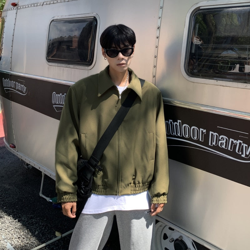 Oversized Collar Harrington Jacket | Streets of Seoul | Men's