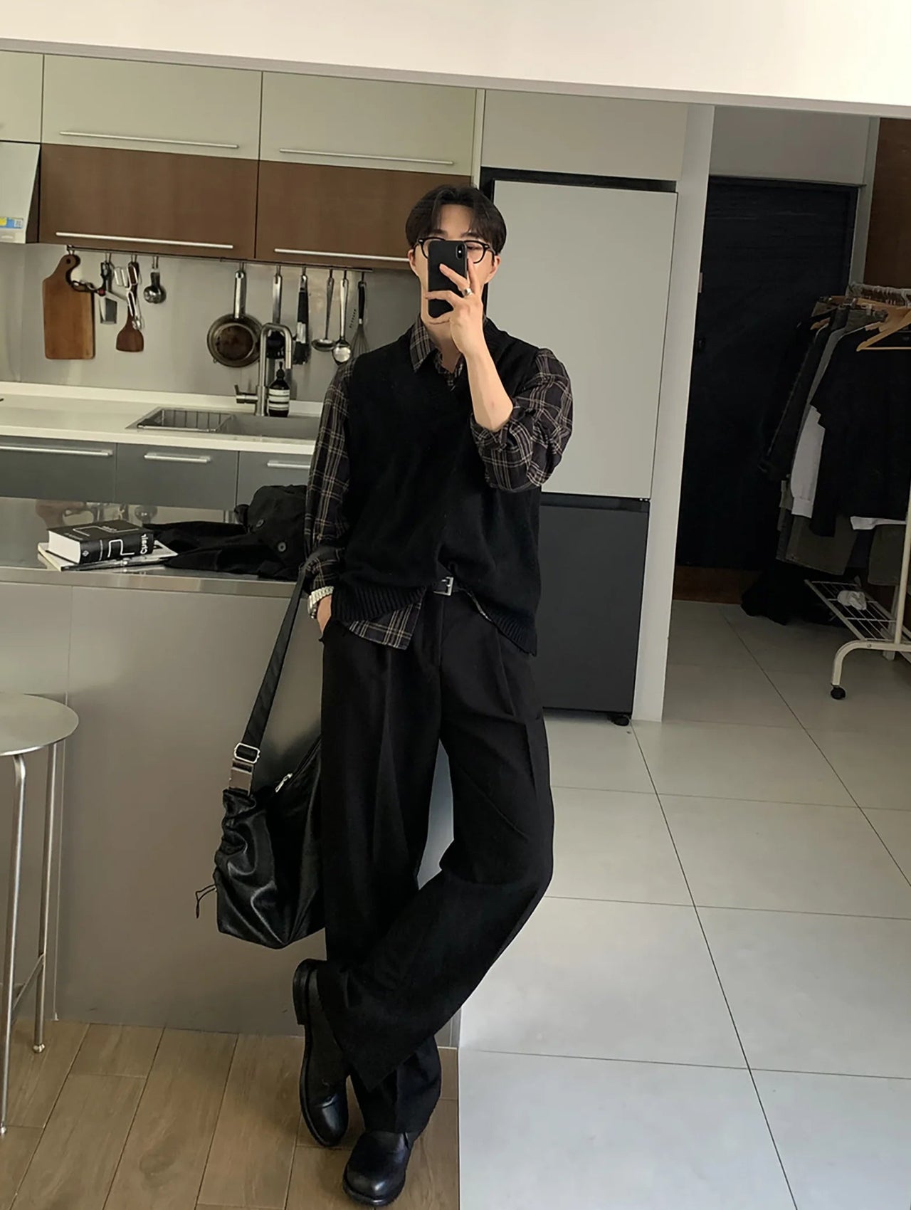 Pleat Front Black Dress Pants