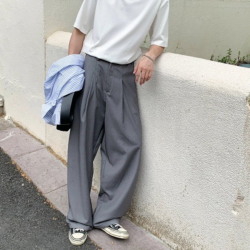 Pleat Front Relaxed Tapered Trousers