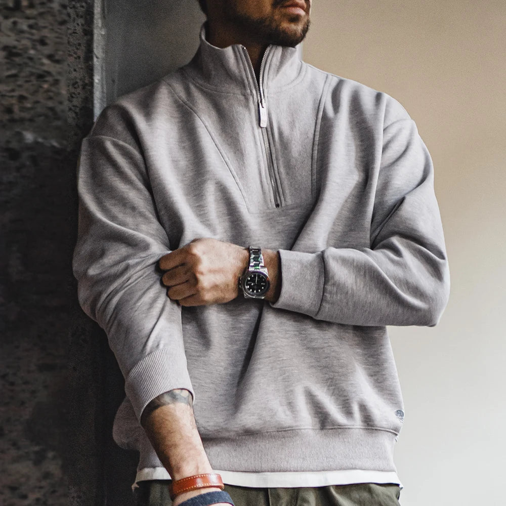 Quarter Zip Sweatshirt | Streets of Seoul | Men's Korean Quarter Zip Sweatshirt | Streets of Seoul | Men's Korean