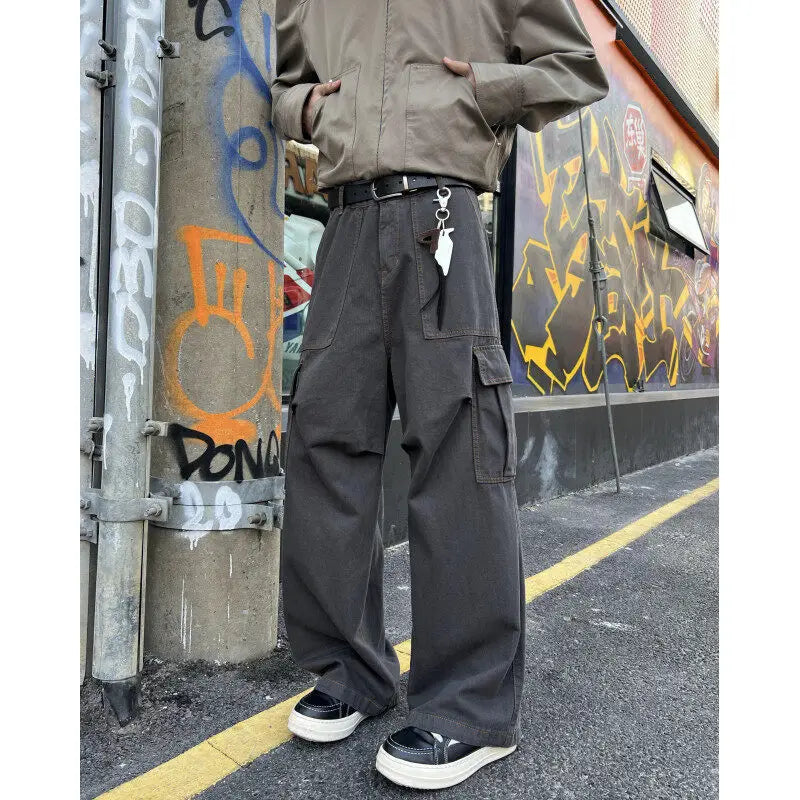 Relaxed Fit Wide Cargo Pants