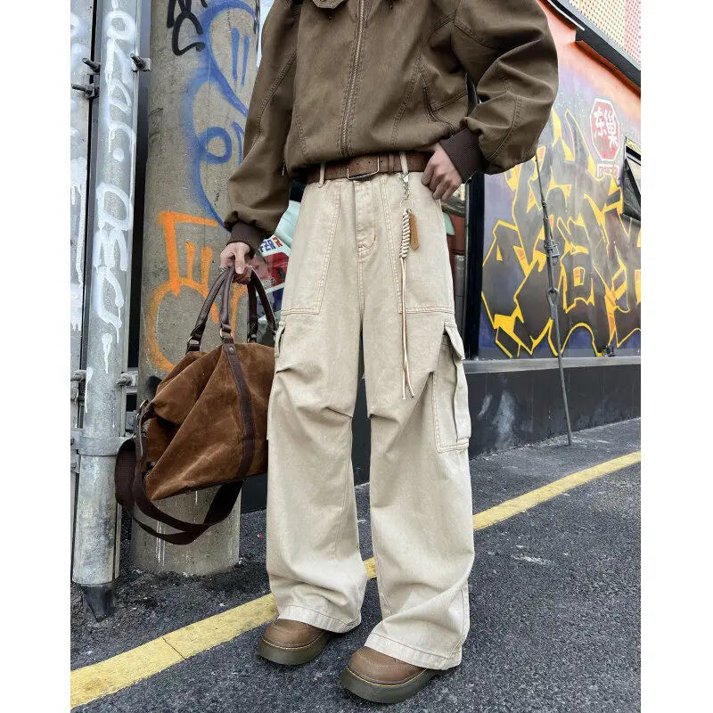 Relaxed Fit Wide Cargo Pants