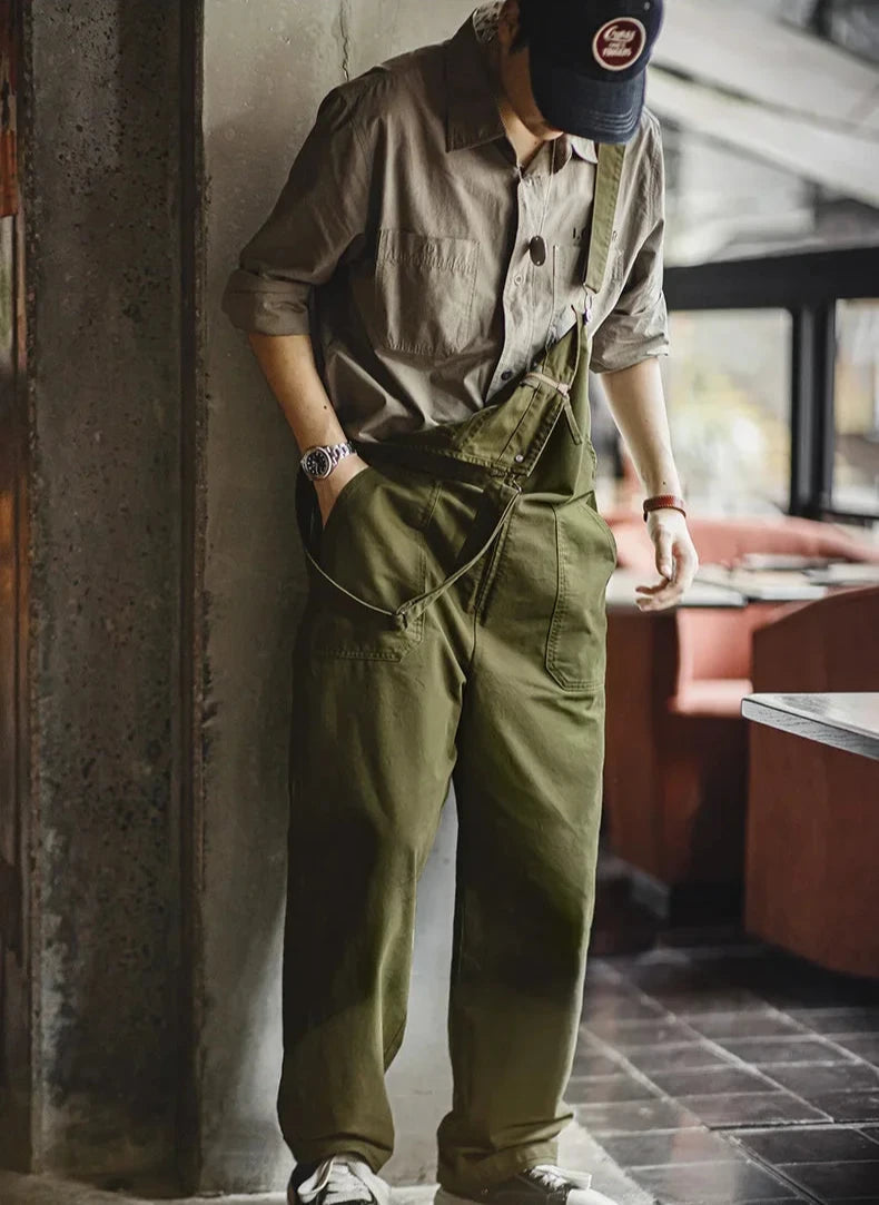 Retro Workwear Overalls BROWN S - Main Image