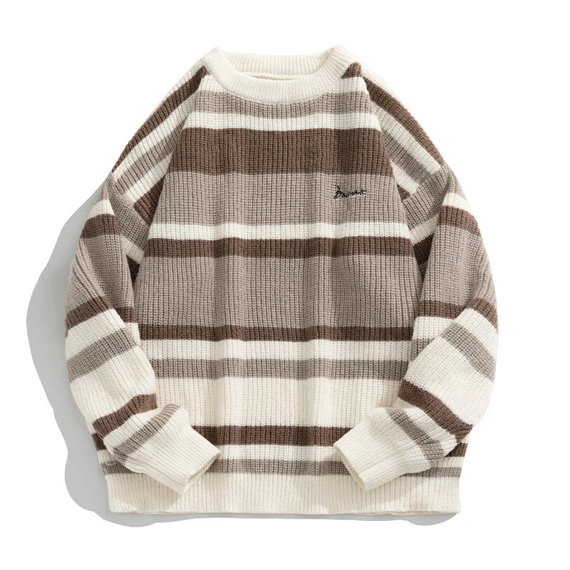 Rib Knit Stripe Knitted Sweater | Streets of Seoul | Men's