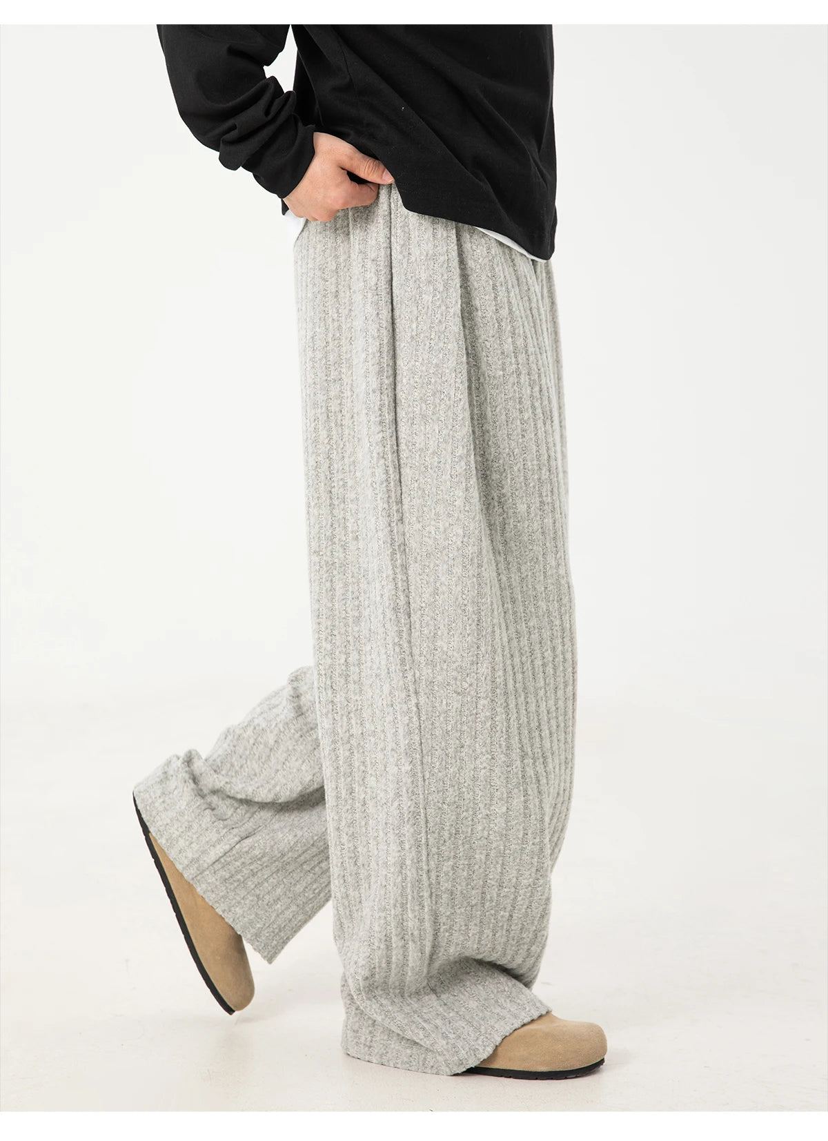 Rib Knit Textured Lounge Pants