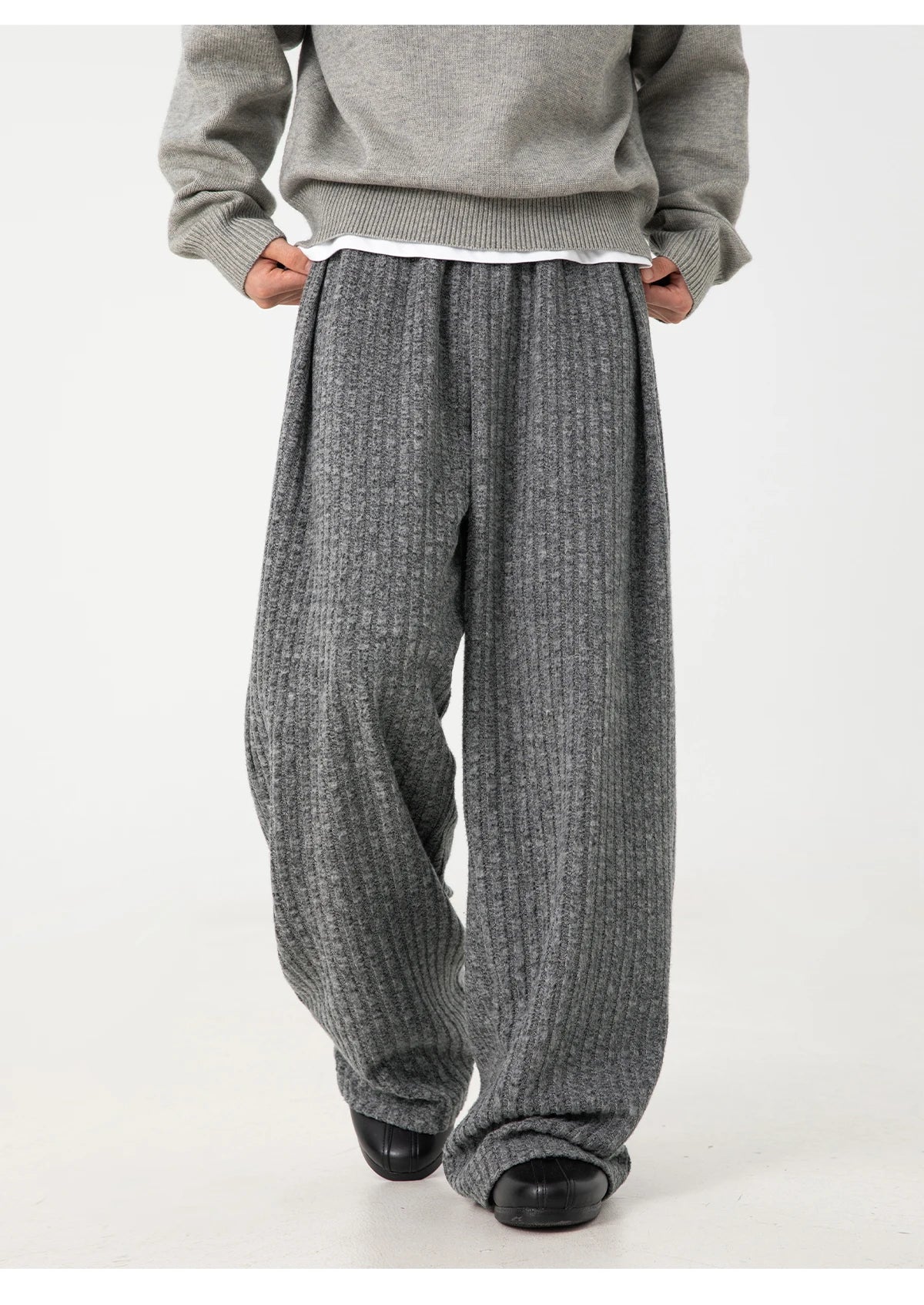 Rib Knit Textured Lounge Pants