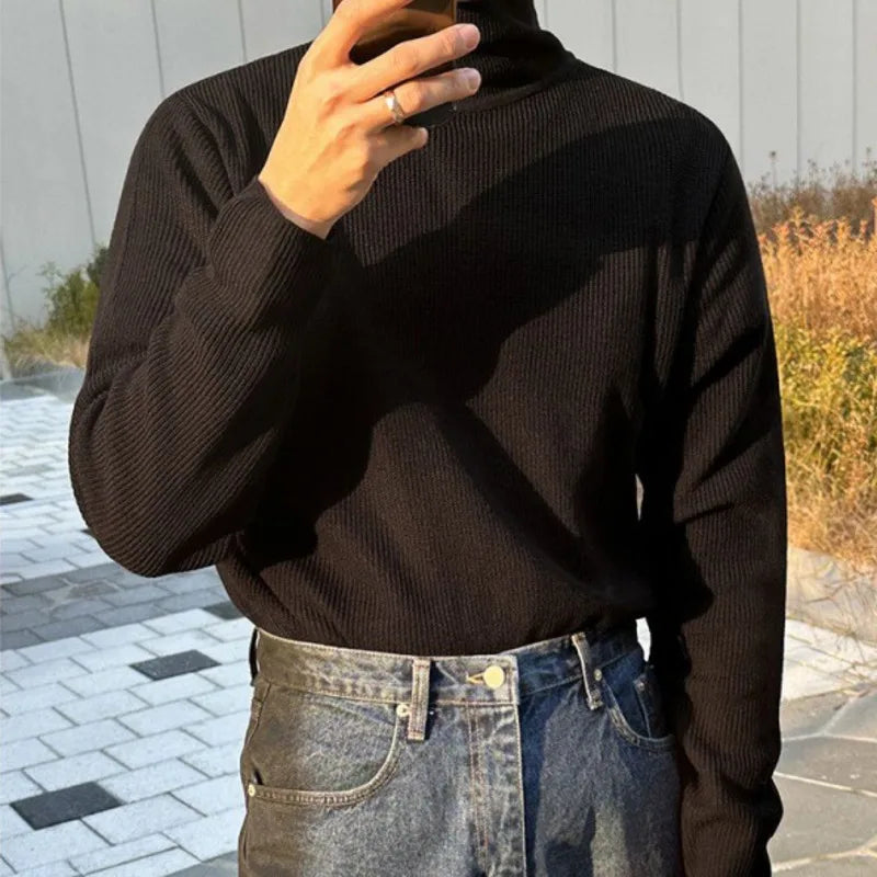 Rib Knit Turtleneck Sweater