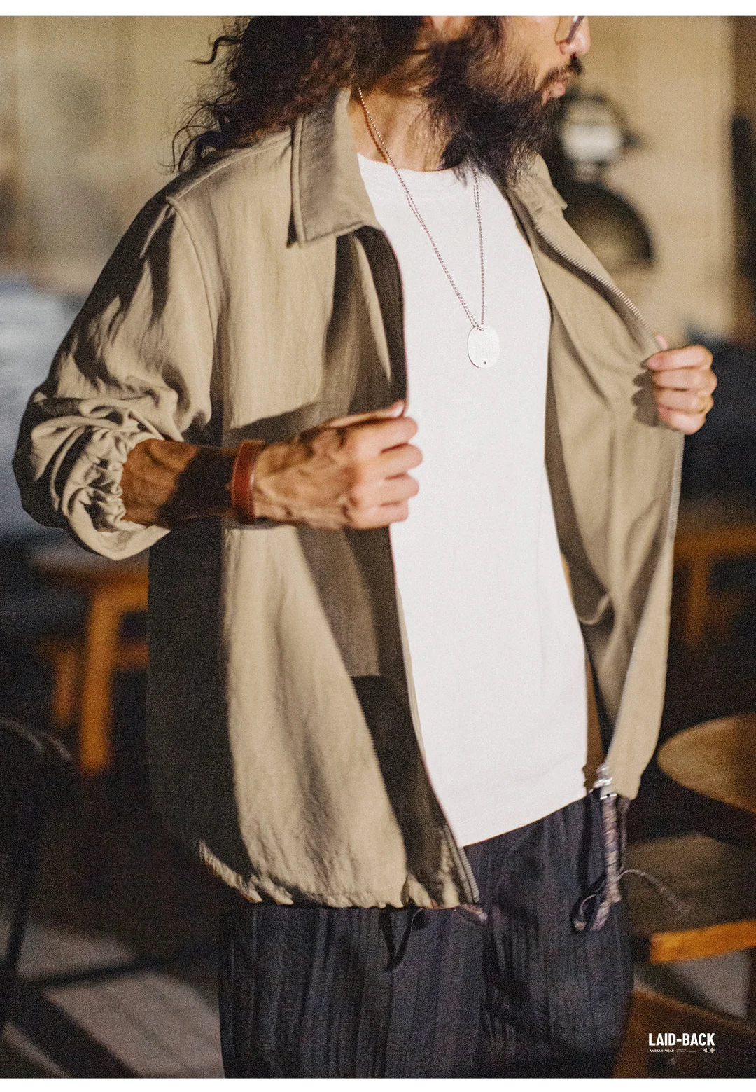 Linen Blend Blouson Jacket
