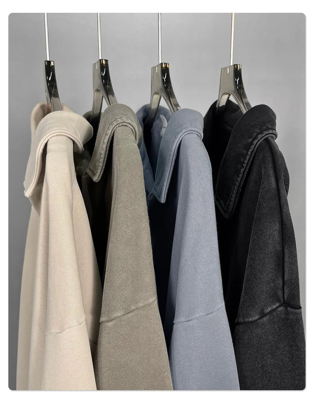 Vintage Wash Open Collar Long Sleeve