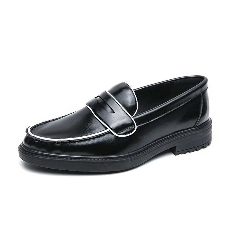 Samjuk Monochrome Sleek Penny Loafers | Streets of Seoul | Men's