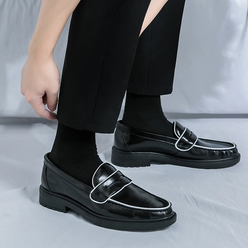 Samjuk Monochrome Sleek Penny Loafers