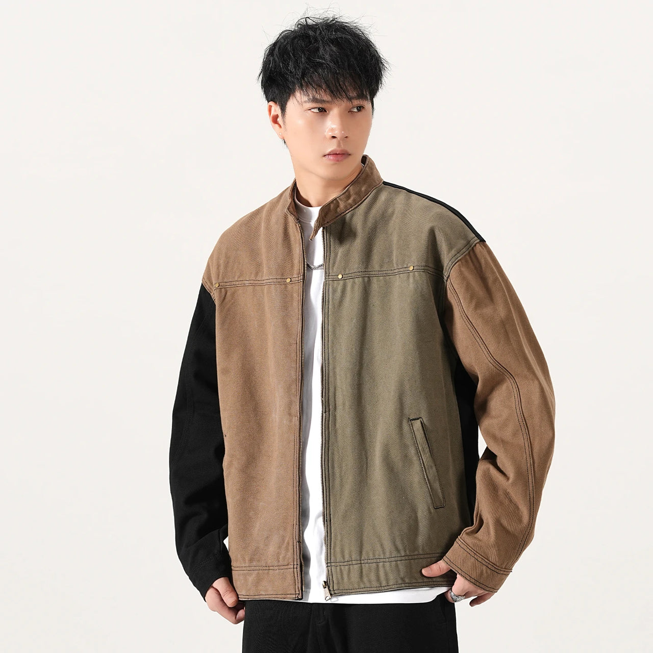 Contrast Panel Workwear Jacket