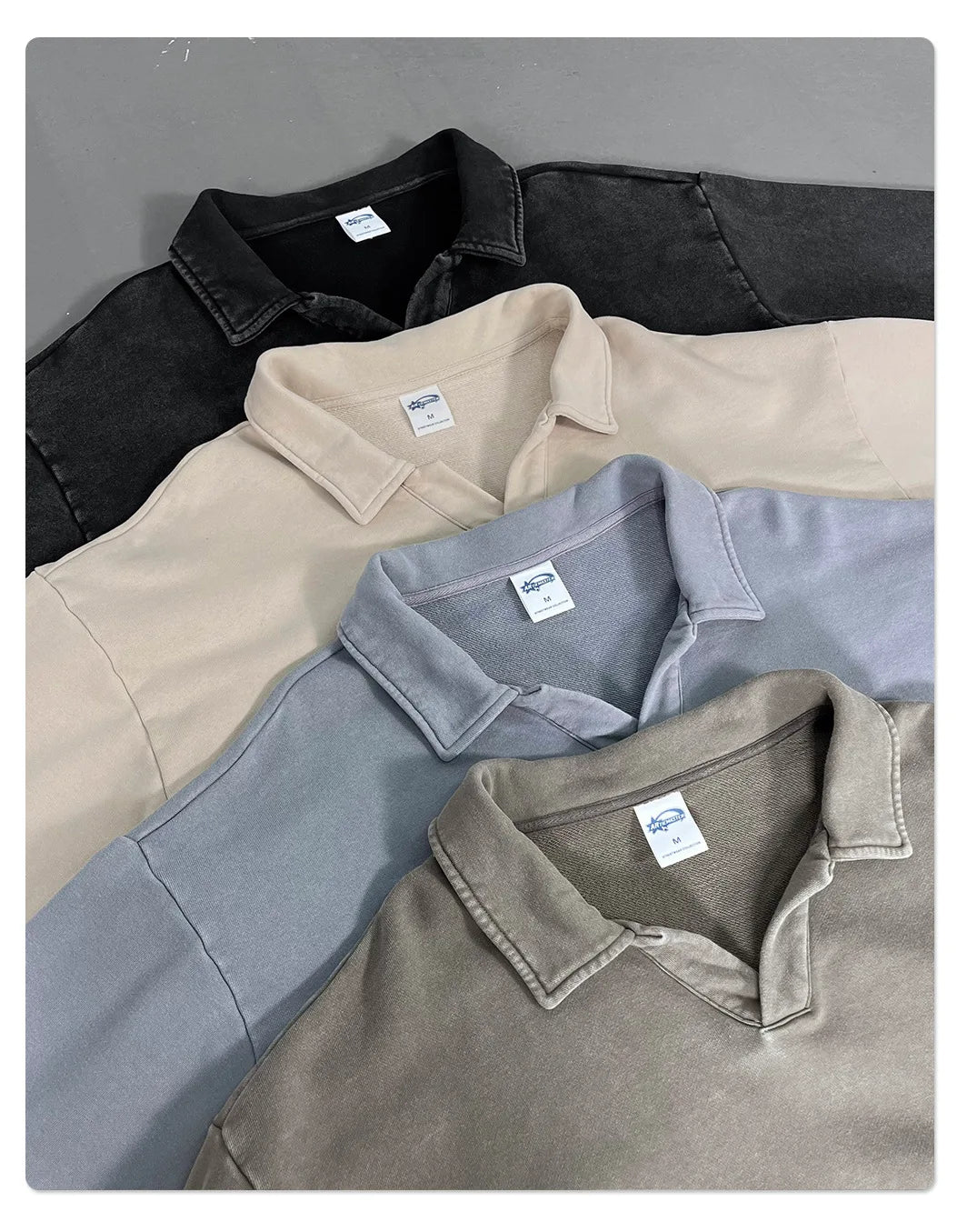 Vintage Wash Open Collar Long Sleeve