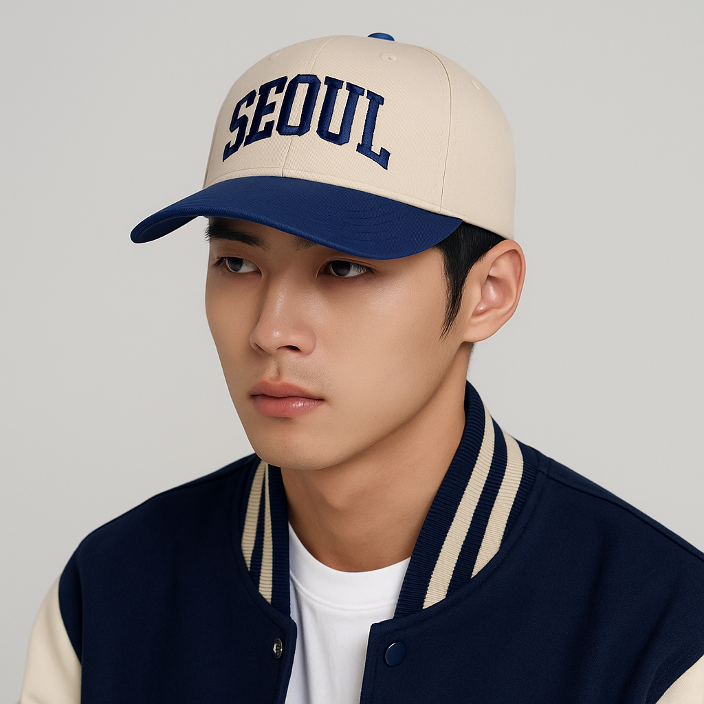 'Seoul' College Arc Colour Block Cap