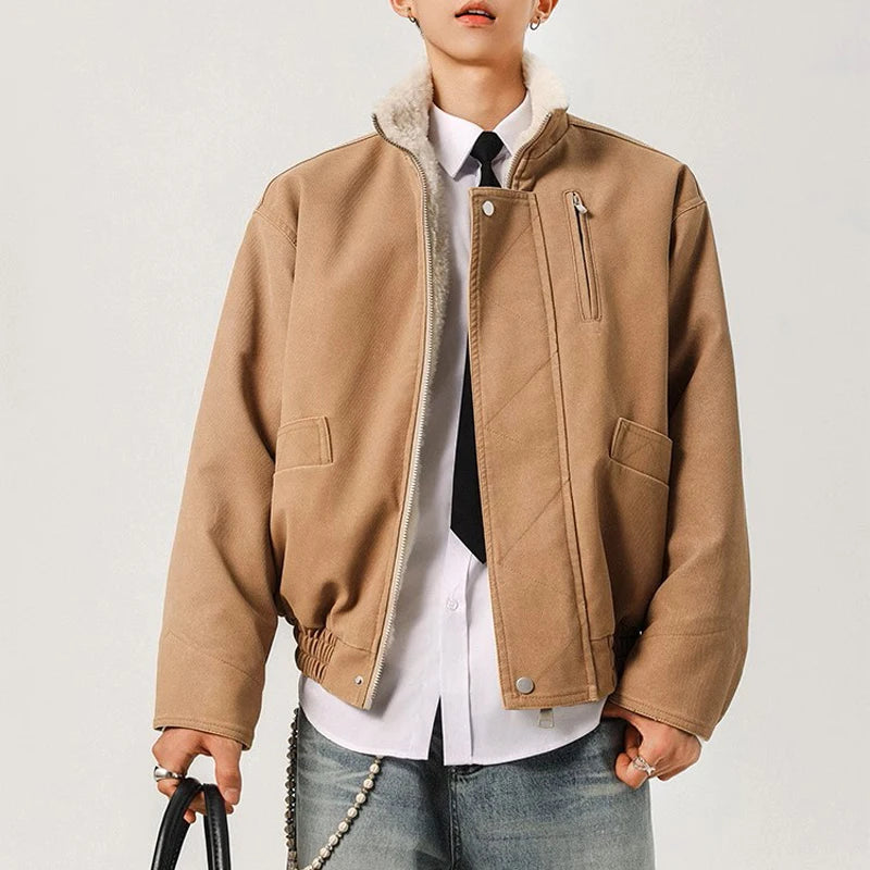 Liner Jacket Polyester Pilot Twill タグ付き Sherpa Lined Twill Pilot Jacket | Streets of Seoul | Men's Korean
