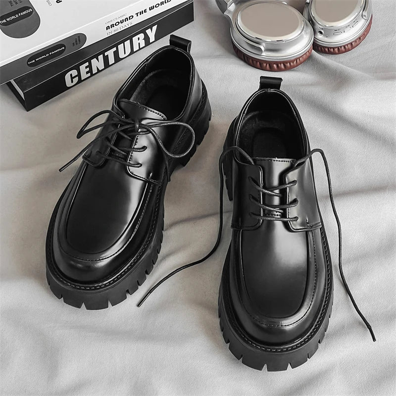 【BLACKUP】Apron Toe Platform Derby Shoes Sinmuno Apron Toe Derby Shoes | Streets of Seoul | Men's