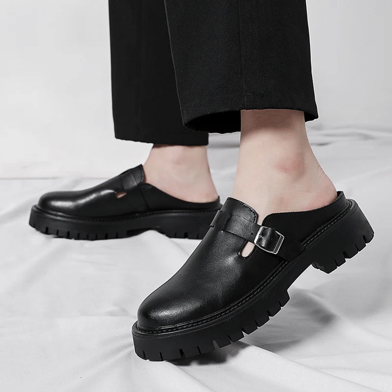Sinpyeong Chunky Faux Leather Mules