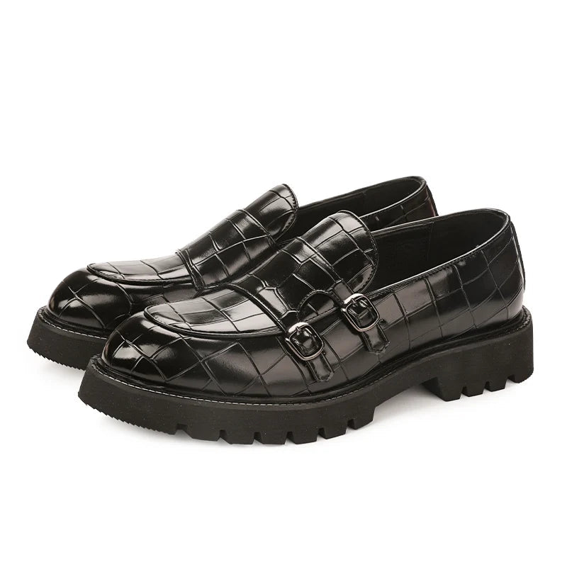 Sinwol Double Buckle Croc Patent Loafer | Streets of Seoul