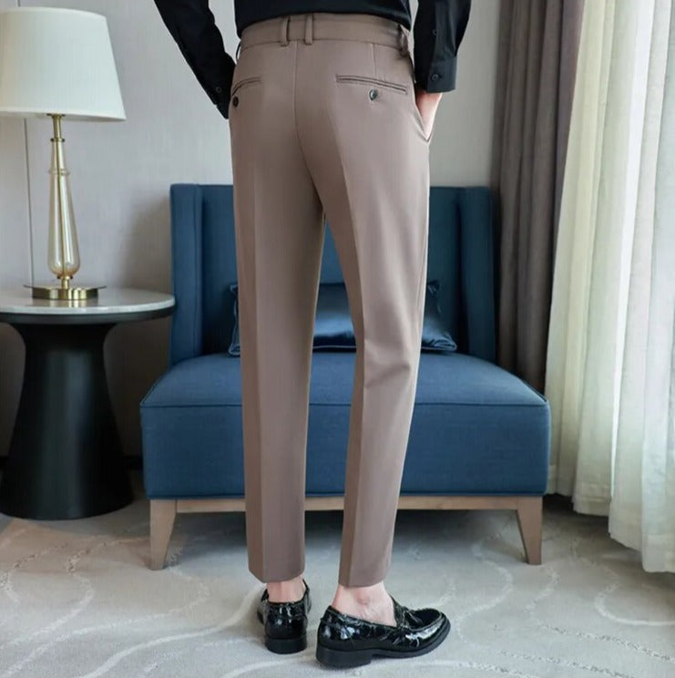 Slim Fit Ankle Length Belted Smart Trousers | Streets of Slim Fit Ankle Length Belted Smart Trousers | Streets of