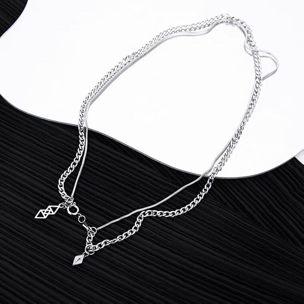 Stainless Steel Double Layer Pendant Chain
