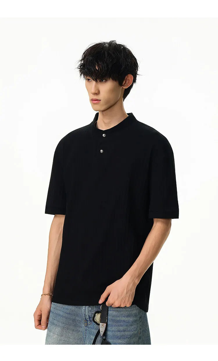 Structured Rib Henley Tee