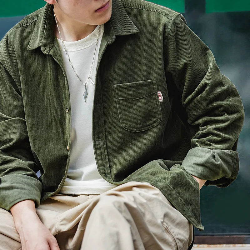 [JEMUT]★25SS★韓国人気★RISE OVERFIT CORDUROY SHIRT REEF JAPAN