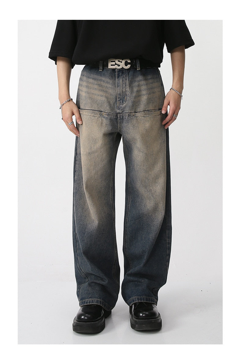 KaLI_store Baggy Jeans Men's Stretchy Ripped Skinny Jeans Taped Slim Fit Denim  Jeans Black,M - Walmart.com