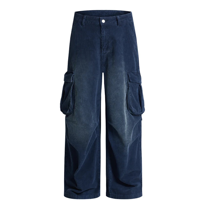 Vintage Wash Needlecord Cargo Pants for men - Streets of Seoul