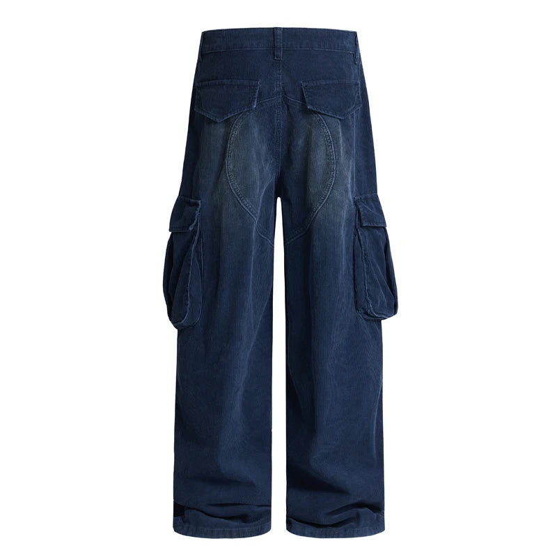 Vintage Wash Needlecord Cargo Pants for men - Streets of Seoul