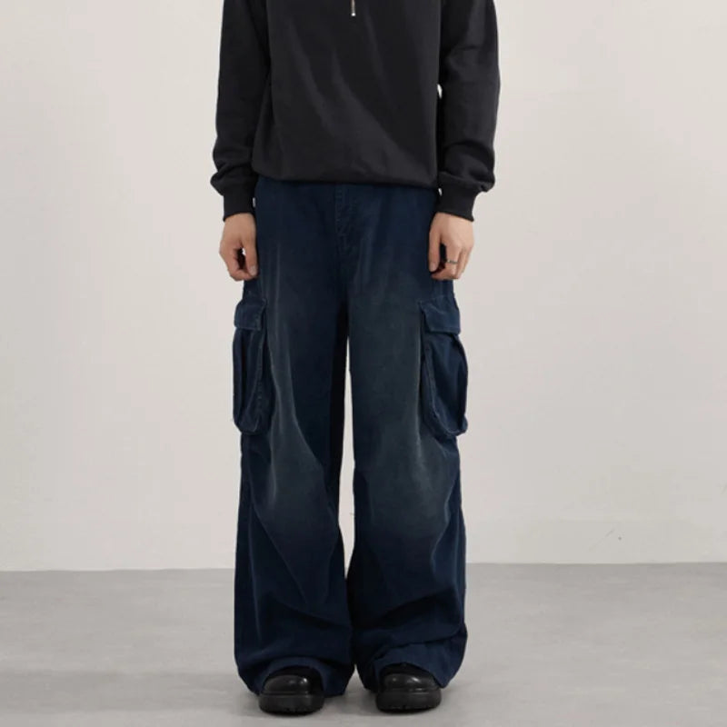 Vintage Wash Needlecord Cargo Pants for men - Streets of Seoul