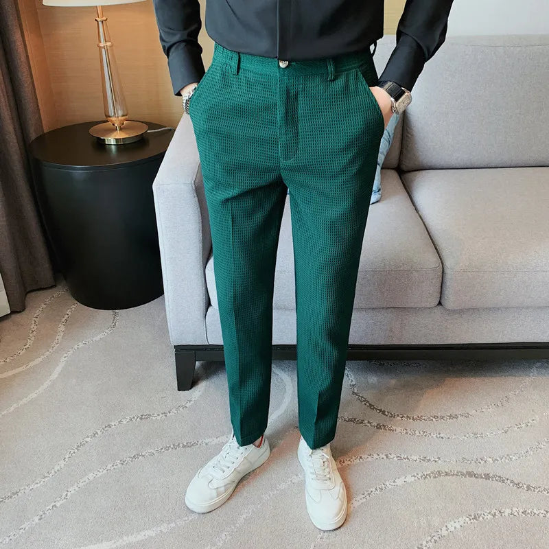 Regular Fit Linen-blend trousers - Cream - Men | H&M IN